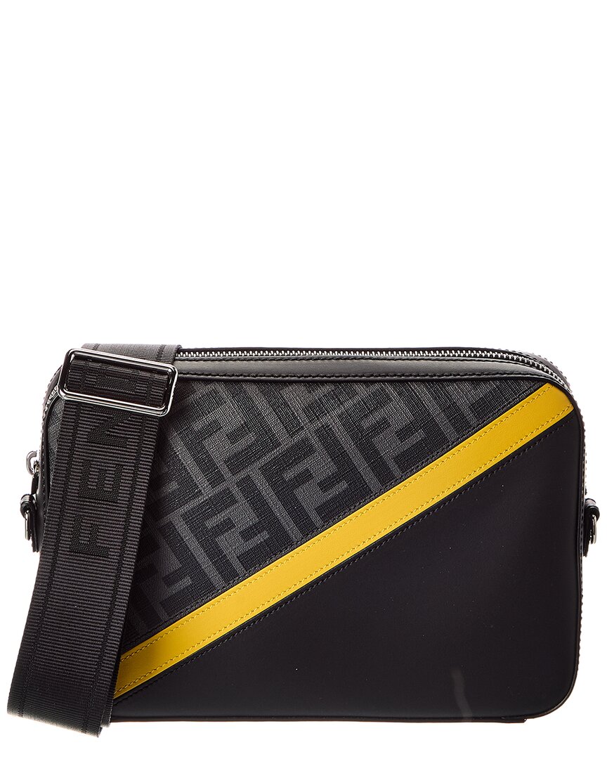 Fendi Handbag Diagonal Ff Camera Bag 2 Leather Gray