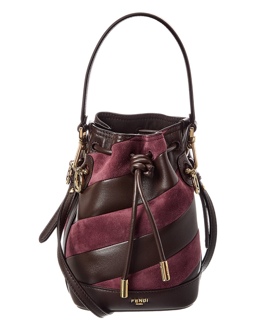Fendi Handbag Mon Tresor & Bag Leather Suede Mini Bucket Bag