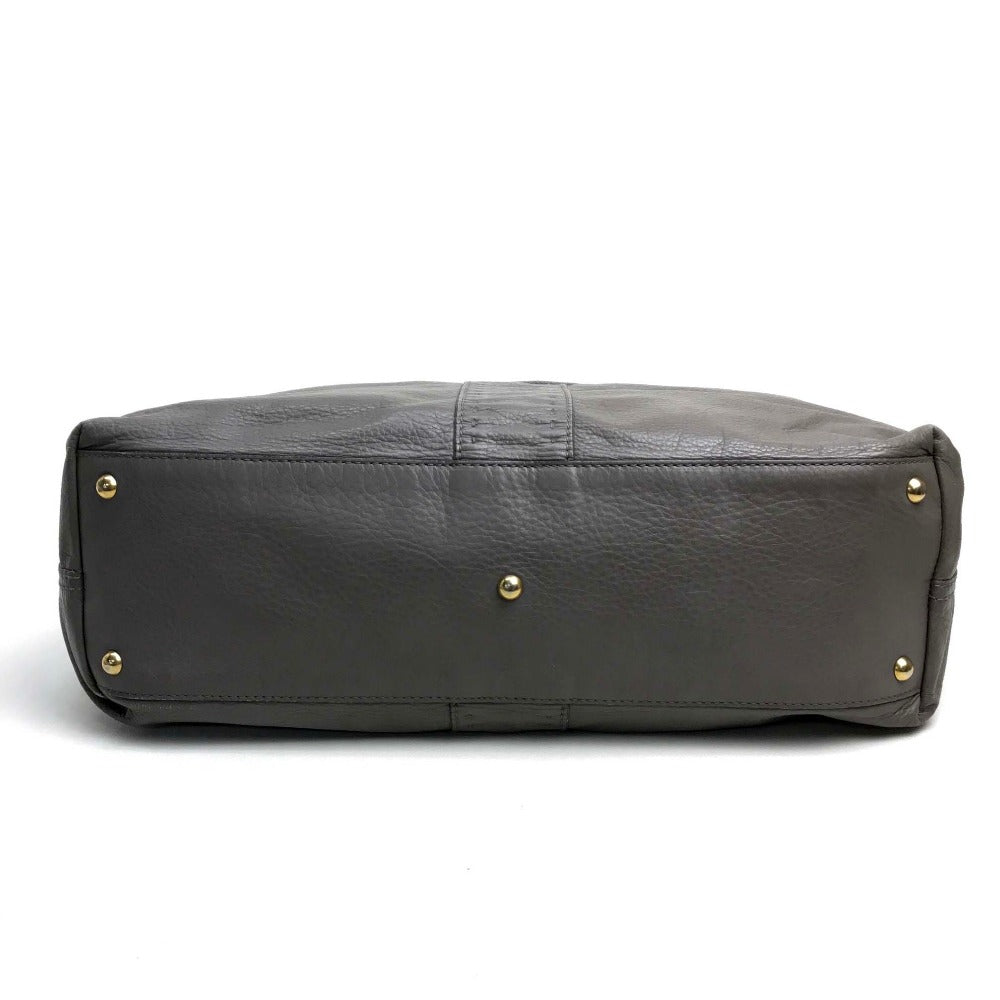 YSL Saint Laurent Yves Tote Bag Charcoal Type Reversible Sack Double Leather Gray