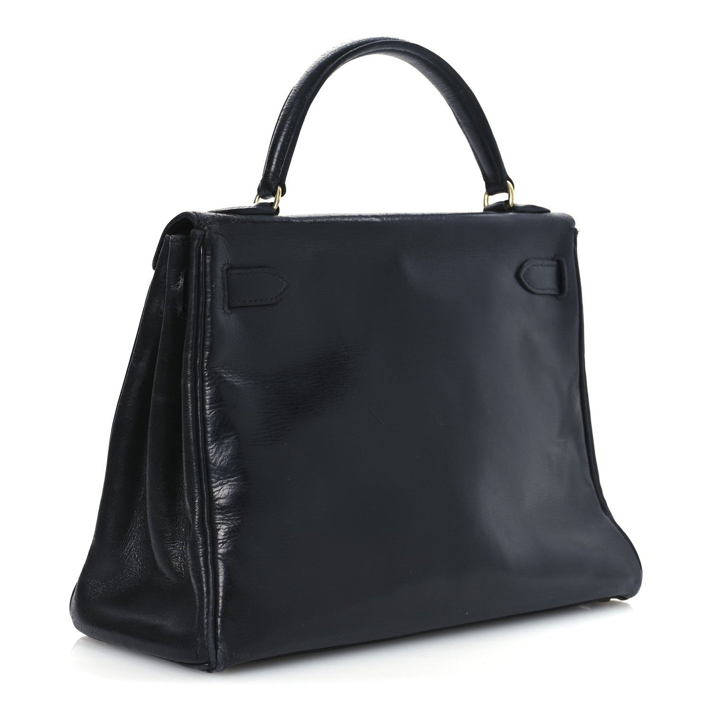 Hermes Box Kelly Retourne Handbag Black Travel Bag