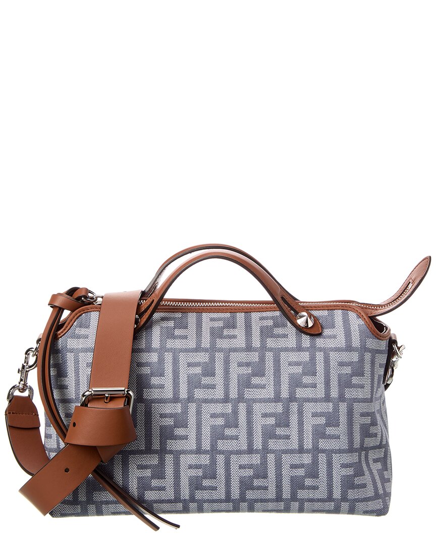 Fendi Handbag By The Way Soft Ff & Shoulder Leather Denim Blue Shoulder Bag