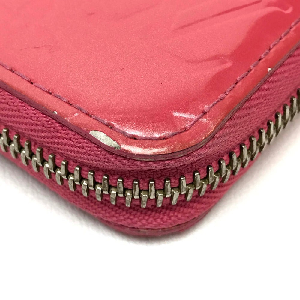 Louis Vuitton Long Purse M9147F Vernis Zip Monogram Leather Patent Pink Wallet Case