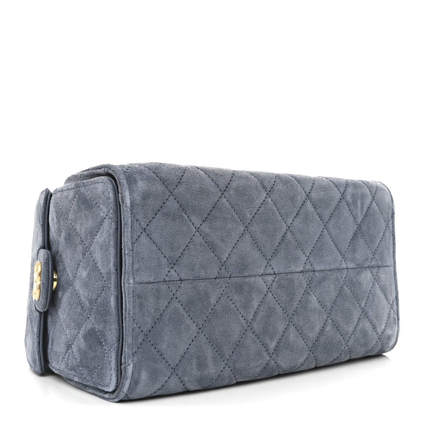 Suede Quilted Small 25 Handbag Blue Signature