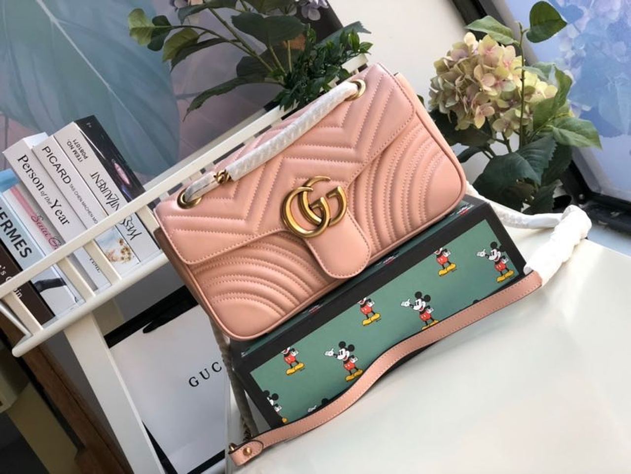 gg Marmont Matelassé Dusty Matelassé Pink Small Shoulder Bag 3