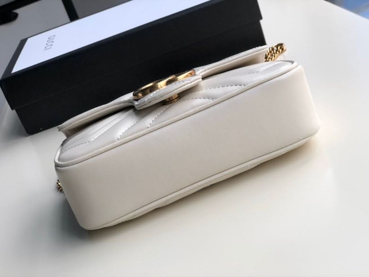 gg Marmont Matelassé Super Matelassé White Mini Bag
