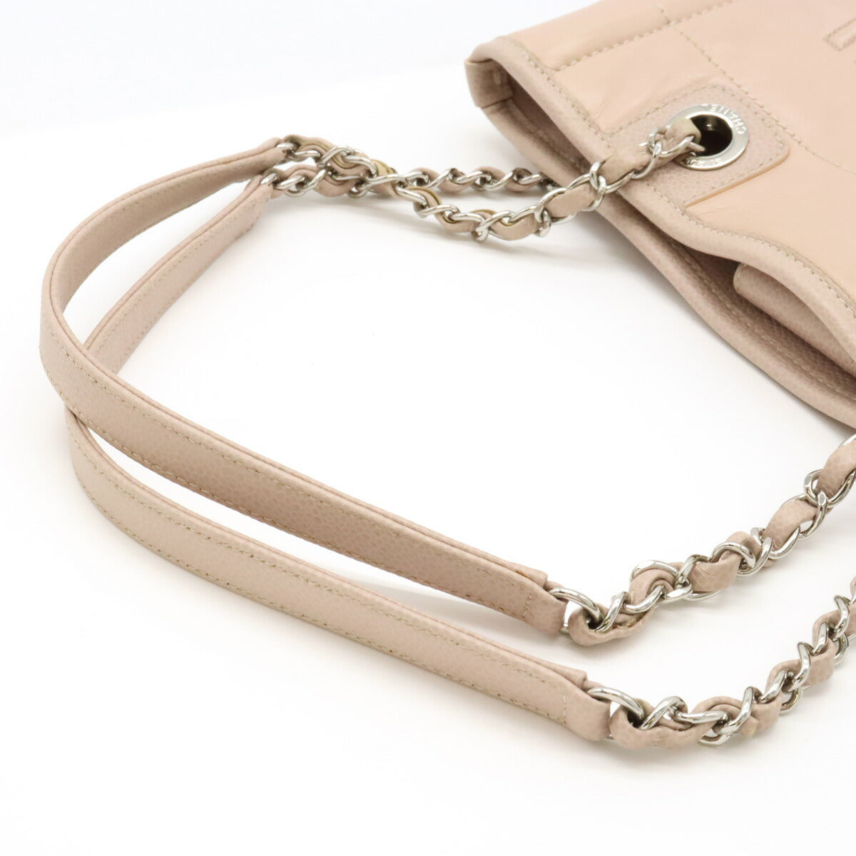 Chanel Calfskin Deauville 2way Bag Pink Beige
