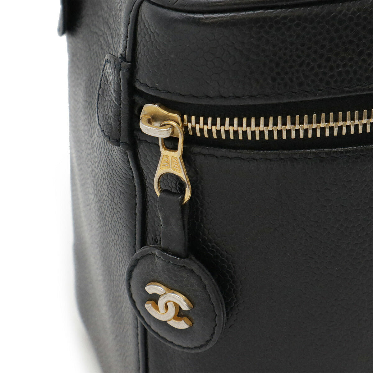 Coco Mark Caviar Skin Vanity Bag Refined