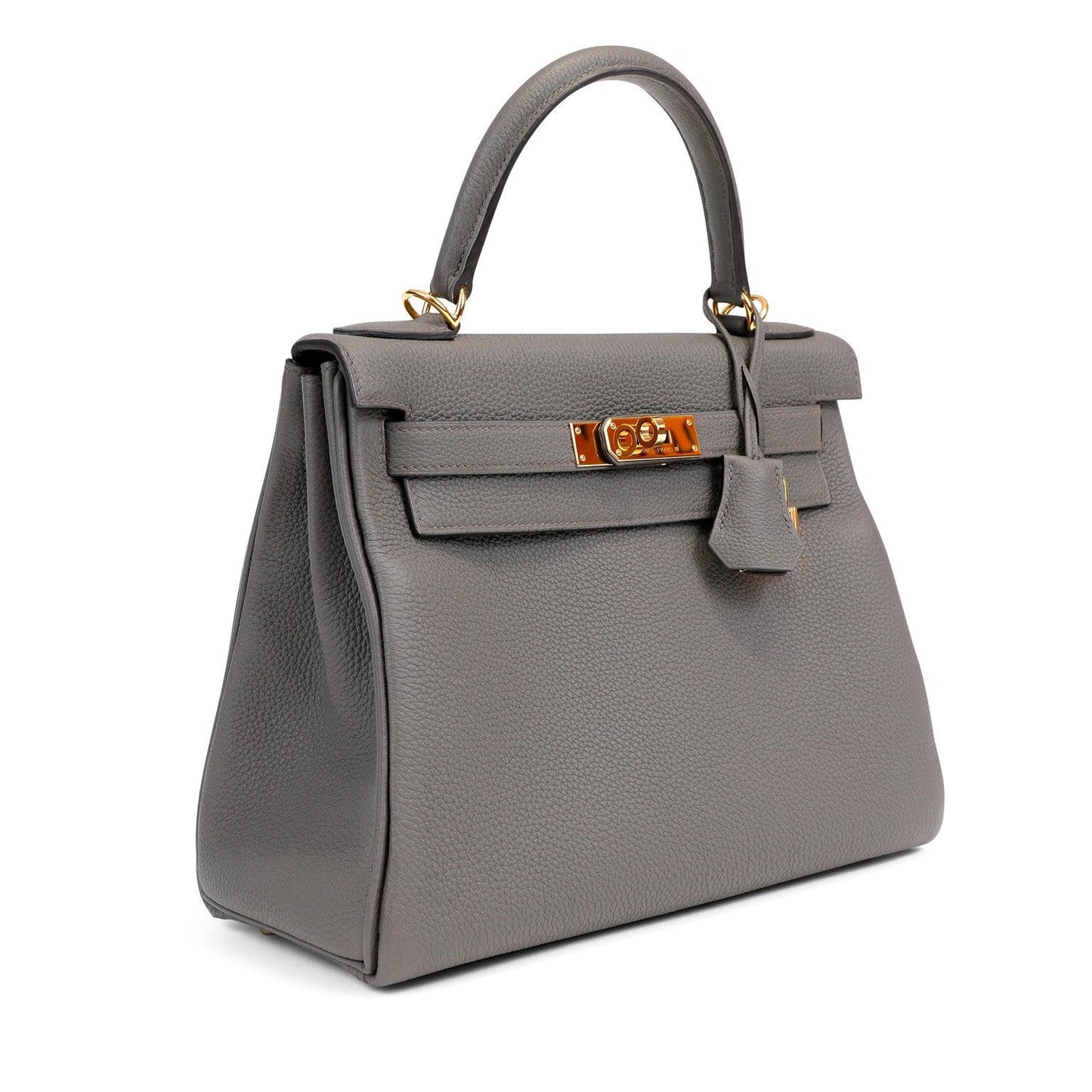 Hermes Luxury Cm Gris Etoupe Togo Kelly W Gold Travel Bag
