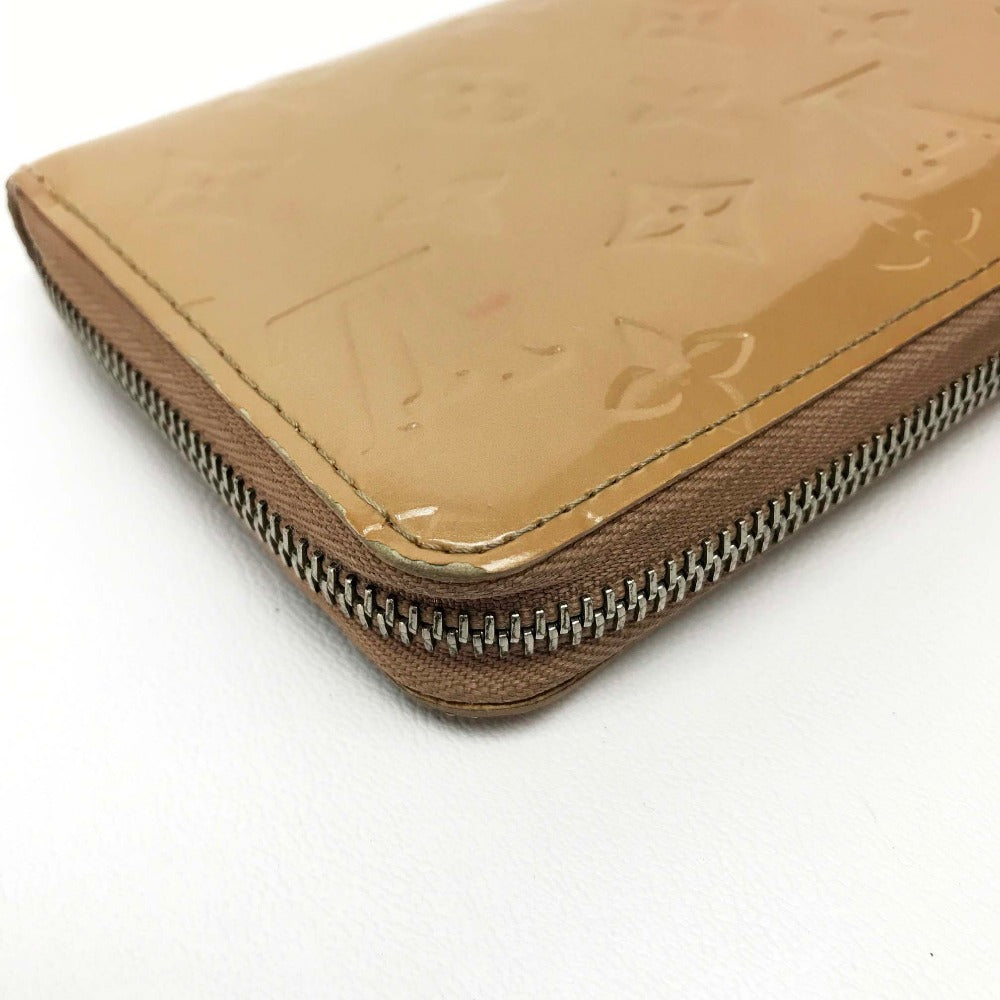 Louis Vuitton Long Purse M91470 Vernis Zippy Leather Patent Beige Wallet Case 2