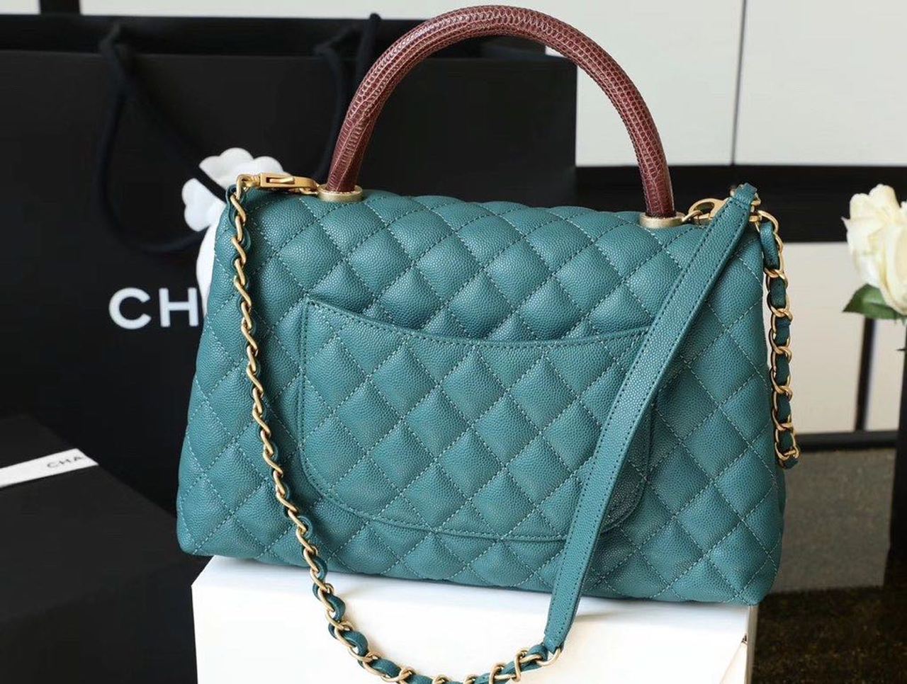CHLLarge Teal , s , Flap Top Handle Crossbody Bag