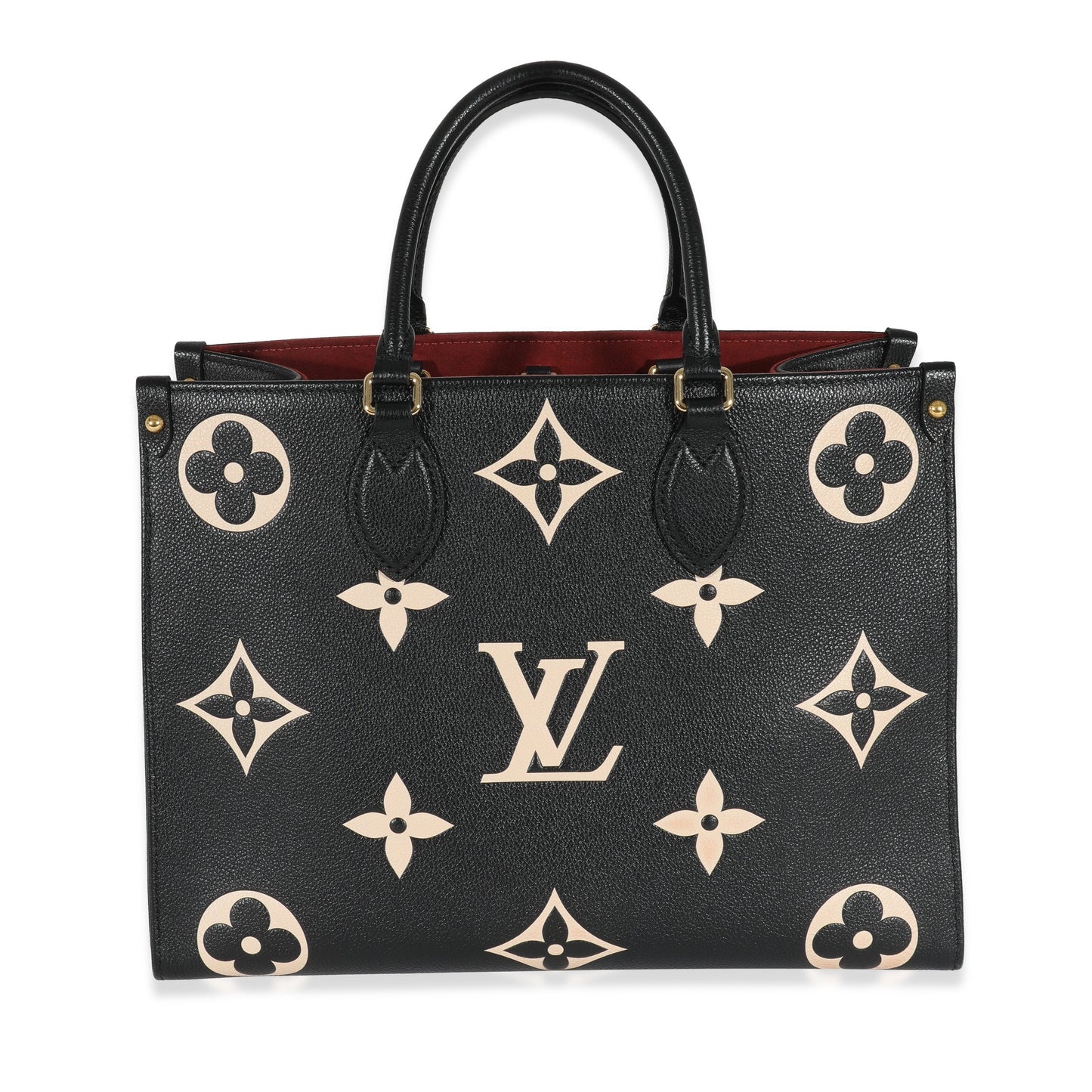 Louis Vuitton & Empreinte Onthego MM Monogram Black Beige Handbag