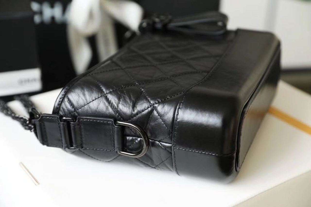 CHL Gabrielle 20cm Aged Spring Leather Calfskin Black Jewelry So Black