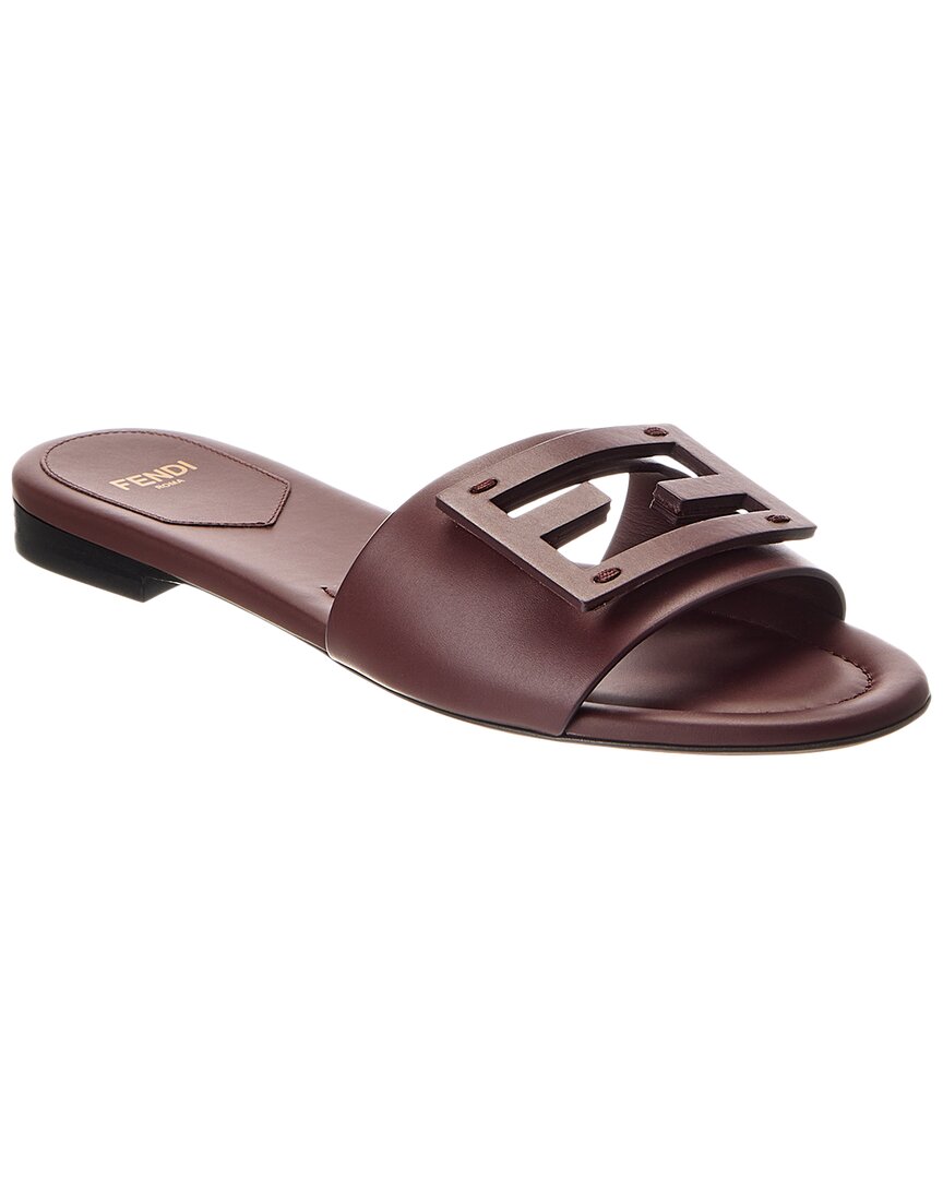 Fendi Shoe Ff Sandal 2 Leather Brown Shoes