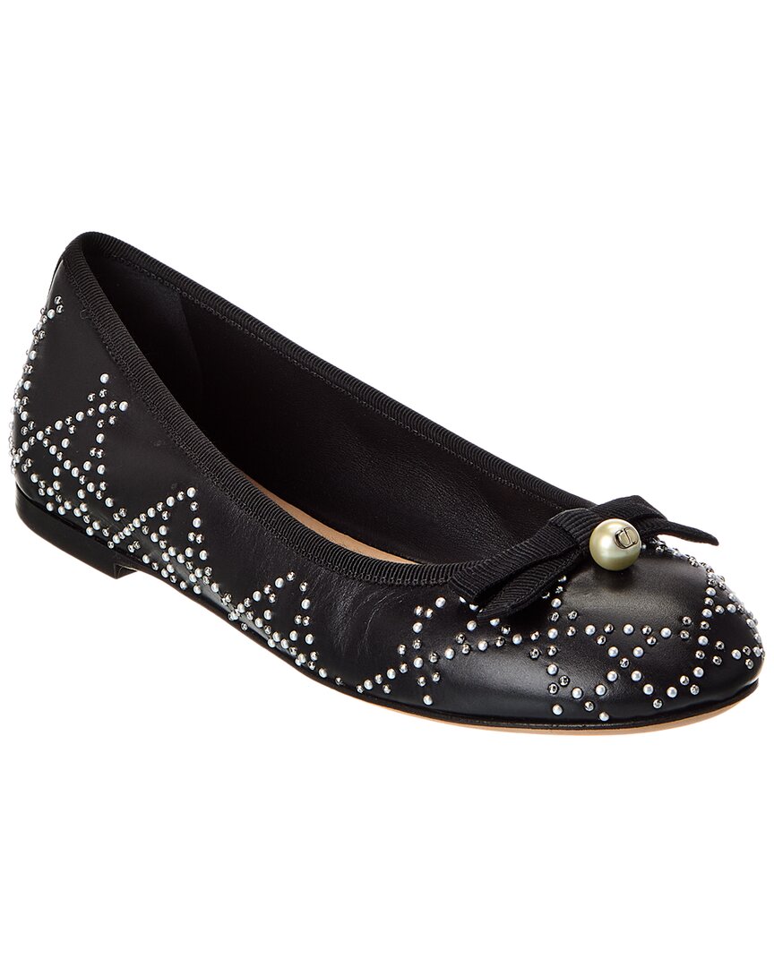 Dior Shoe Ballerina Flat Leather Black Shoes