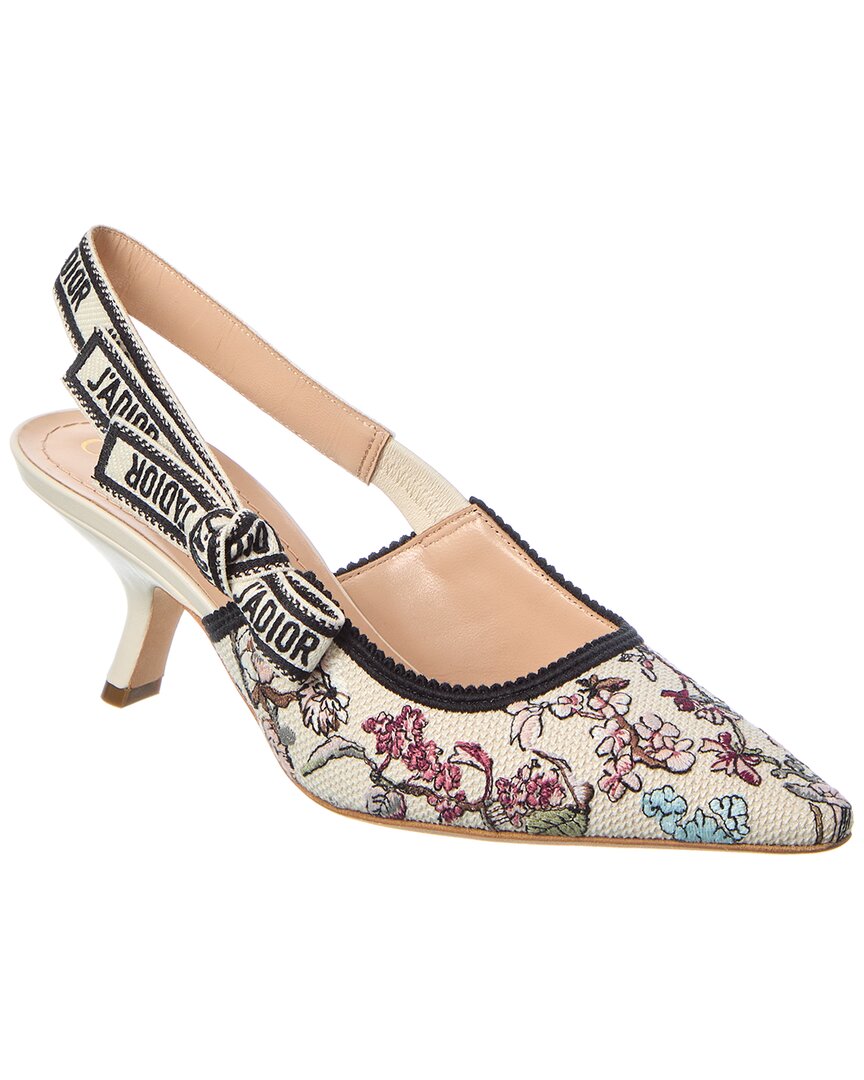 Dior Sling Bag J'a & Slingback Pump 2 Leather Canvas Shoes