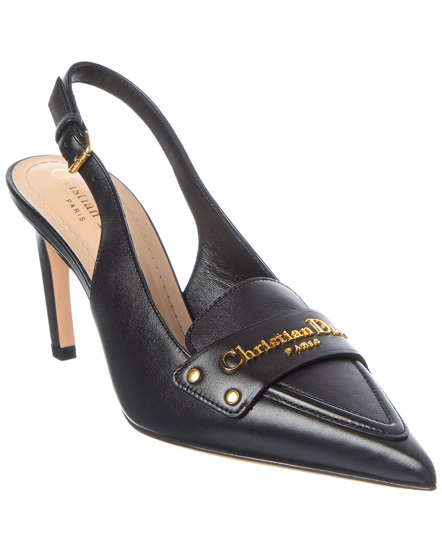 Dior Sling Bag Boy Slingback Pump, 37 Leather Black Shoes