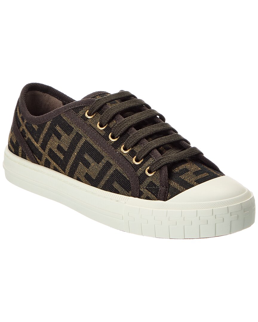 Fendi Shoe Domino Ff Sneaker 2 Canvas Brown Shoes