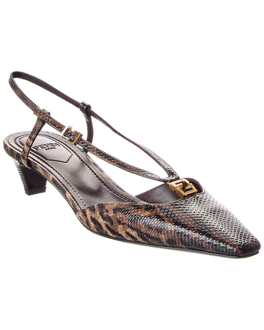 Fendi Sling Bag Ffold Snakeskin Slingback Pump 2 Shoes