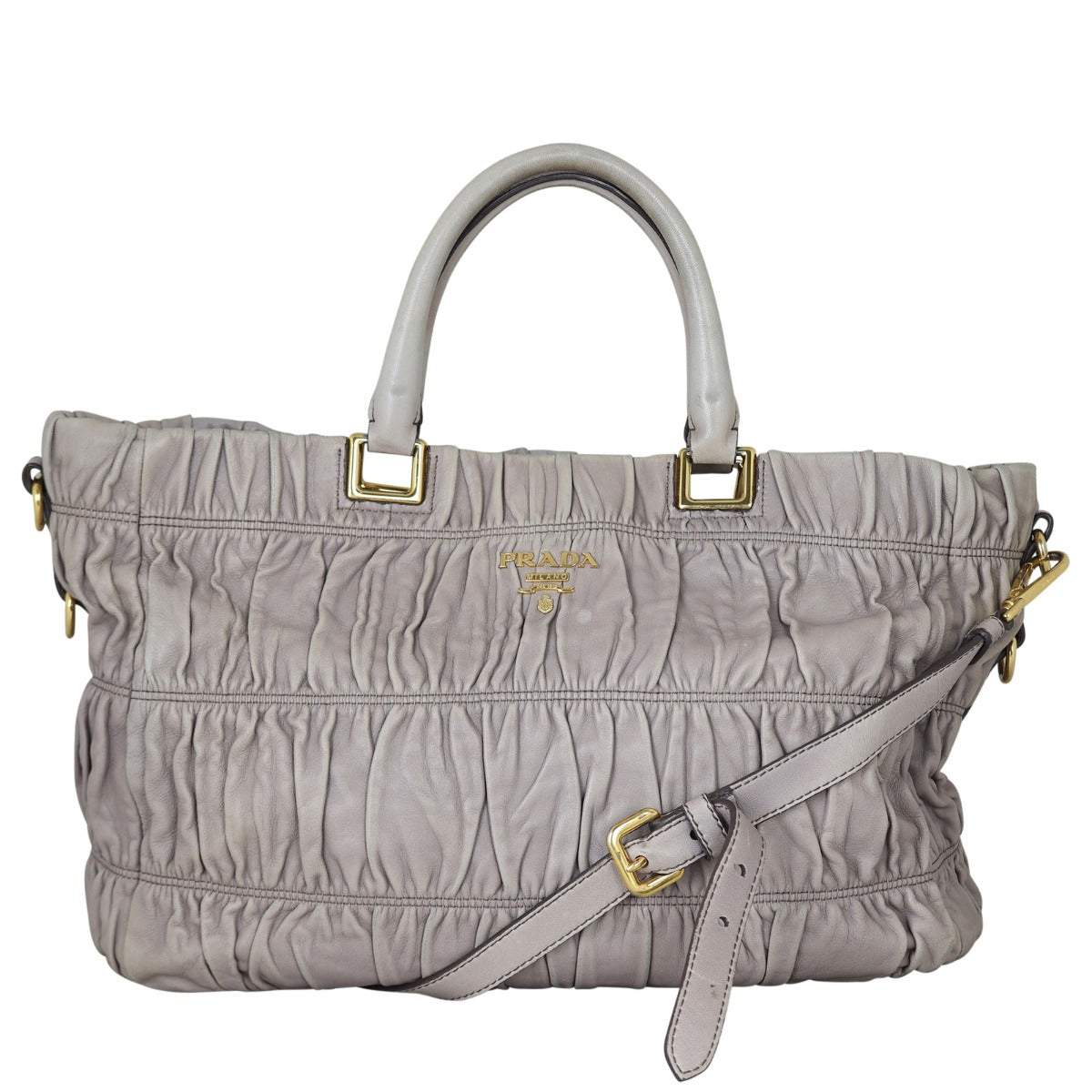 Prada Tote Bag Nappa Gaufre Tote 2 Gray