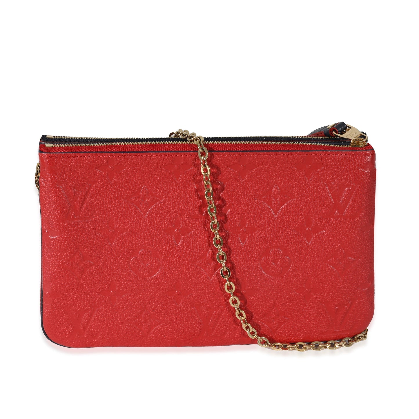 Louis Vuitton Marine Rouge Empreinte Double Zip Clutch Bag