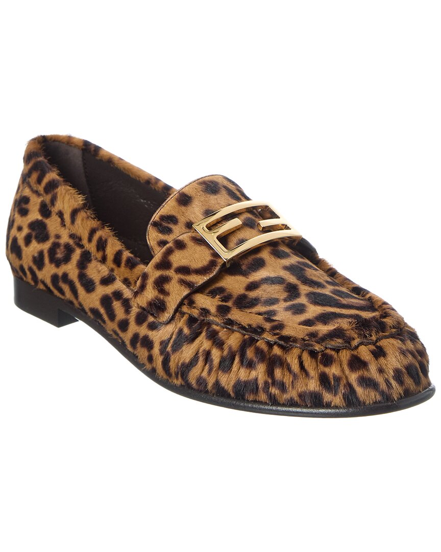 Fendi Shoe Baguette Haircalf Loafer Brown Shoes