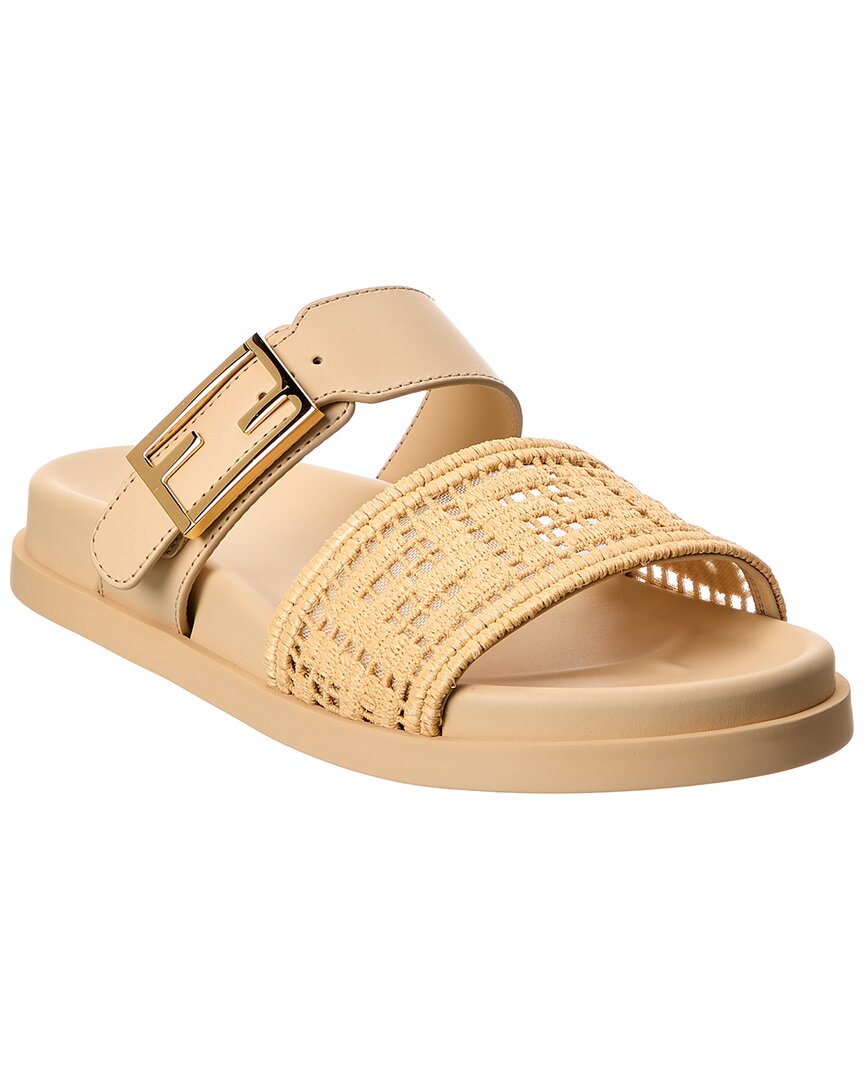 Fendi Shoe Feel Sandal 2 Leather Beige Shoes