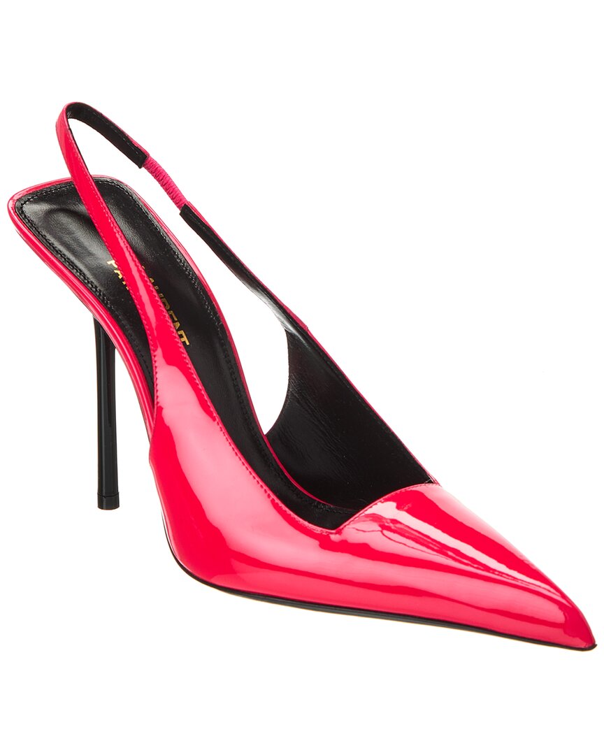 YSL Saint Laurent Sling Bag Kiss 105 Slingback Pump 2 Patent Red Shoes