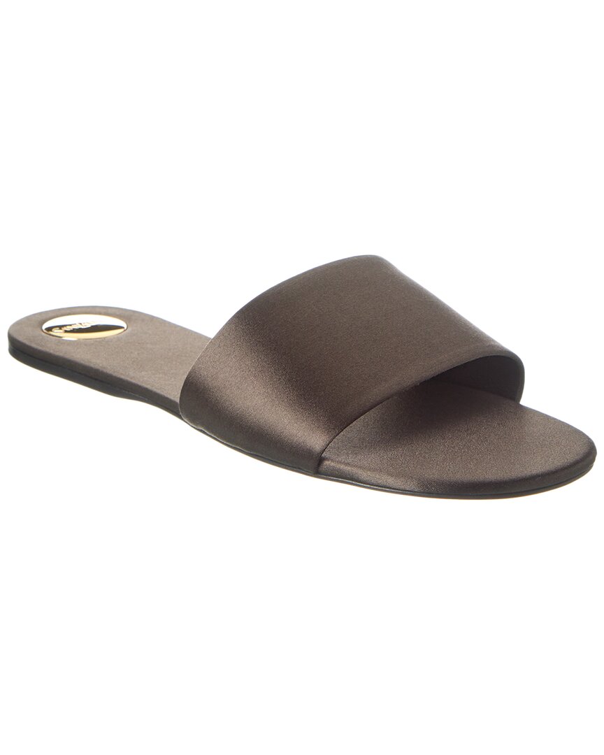 YSL Saint Laurent Carlyle Sandal Satin Brown Shoes
