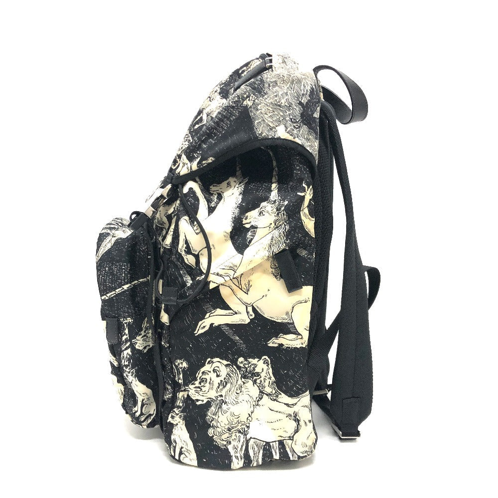 Backpack Animal Total Pattern Handbag Nylon Black