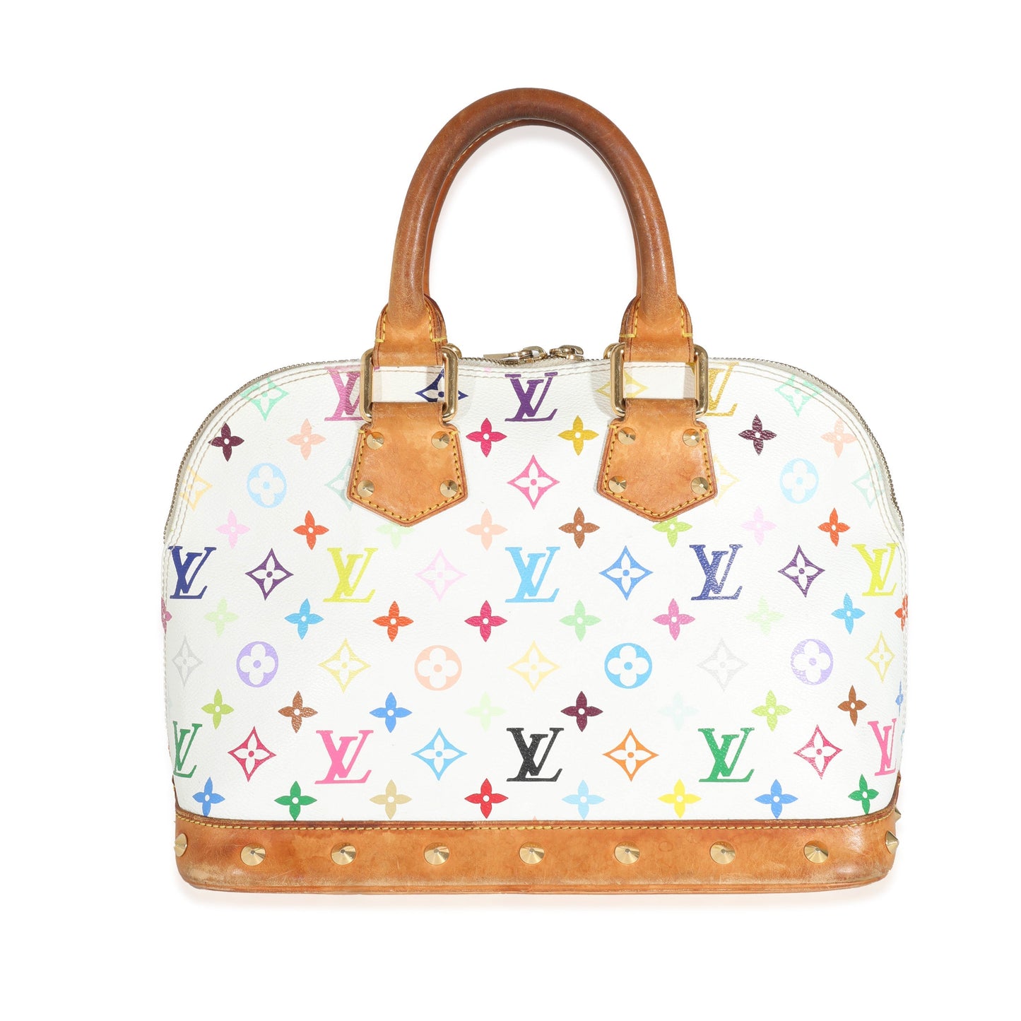 Louis Vuitton x Takashi Murakami Multicolore Alma Monogram Canvas White Handbag