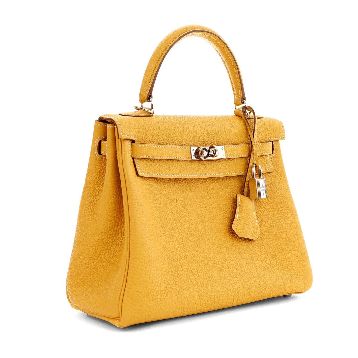 Hermes Kelly Moutard Togo W Palladium Hardware Handbag Travel Bag