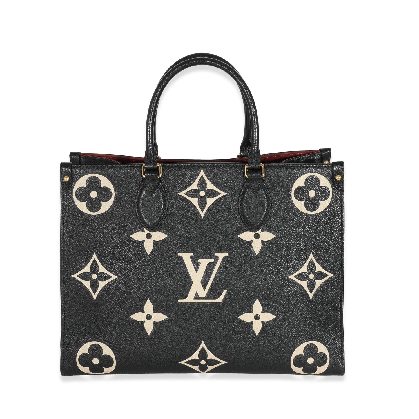 Louis Vuitton Giant Empreinte OnTheGo MM Monogram Black Beige Handbag Onthego Mm