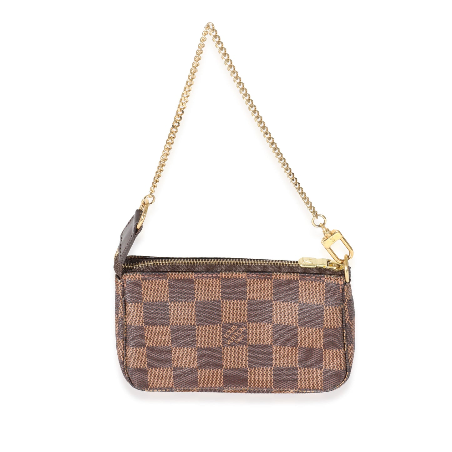 Louis Vuitton Damier Ebene Pochette Accessoires Canvas Mini Clutch Bag Pochette Accessoires