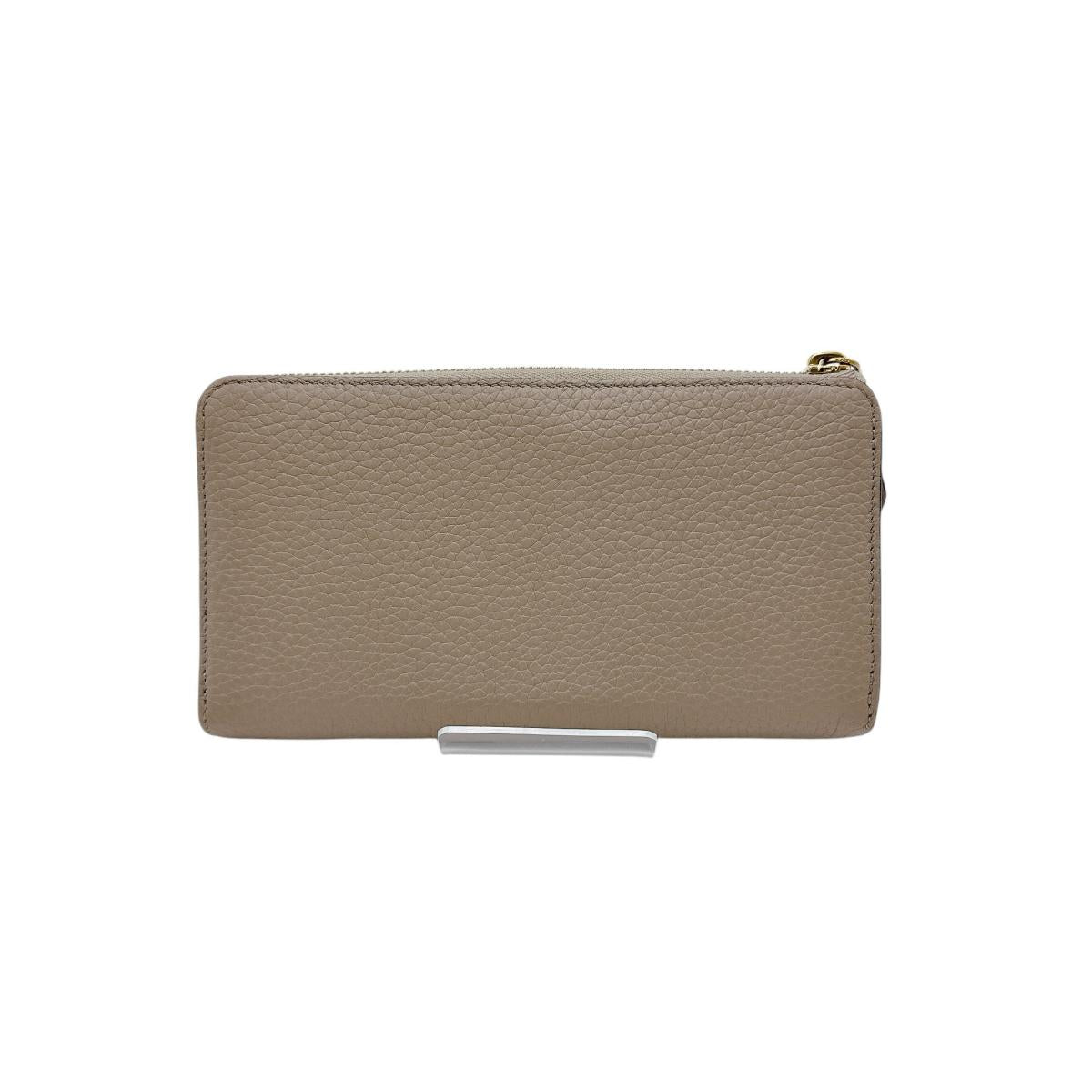 Louis Vuitton Long Purse M63104 Cowhide L-shaped Leather Beige Wallet Case