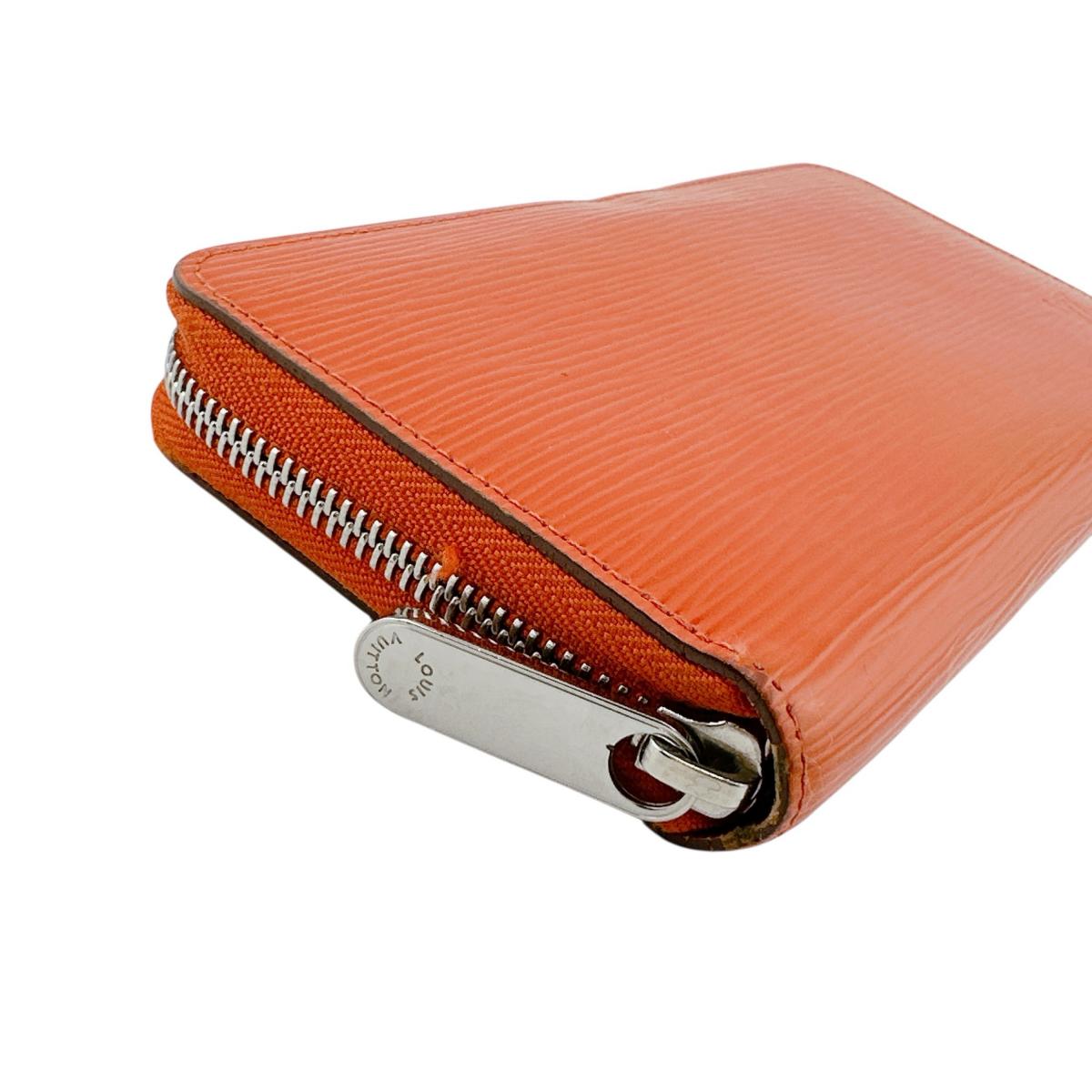Louis Vuitton Long Purse M60310 Epi Zip Leather Orange Wallet Case 0