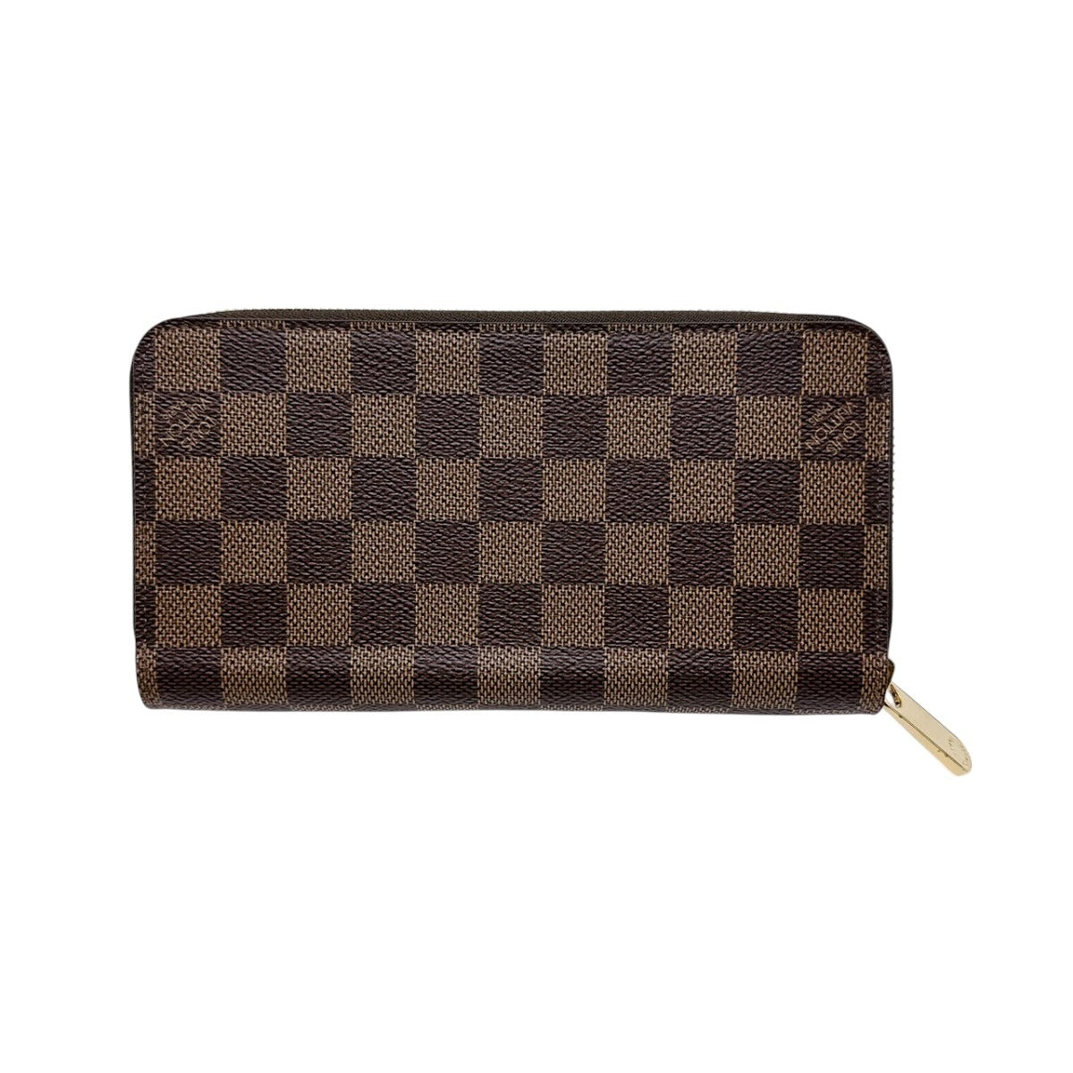 Louis Vuitton Long Purse N60046 Damier Round Canvas Brown Wallet Case