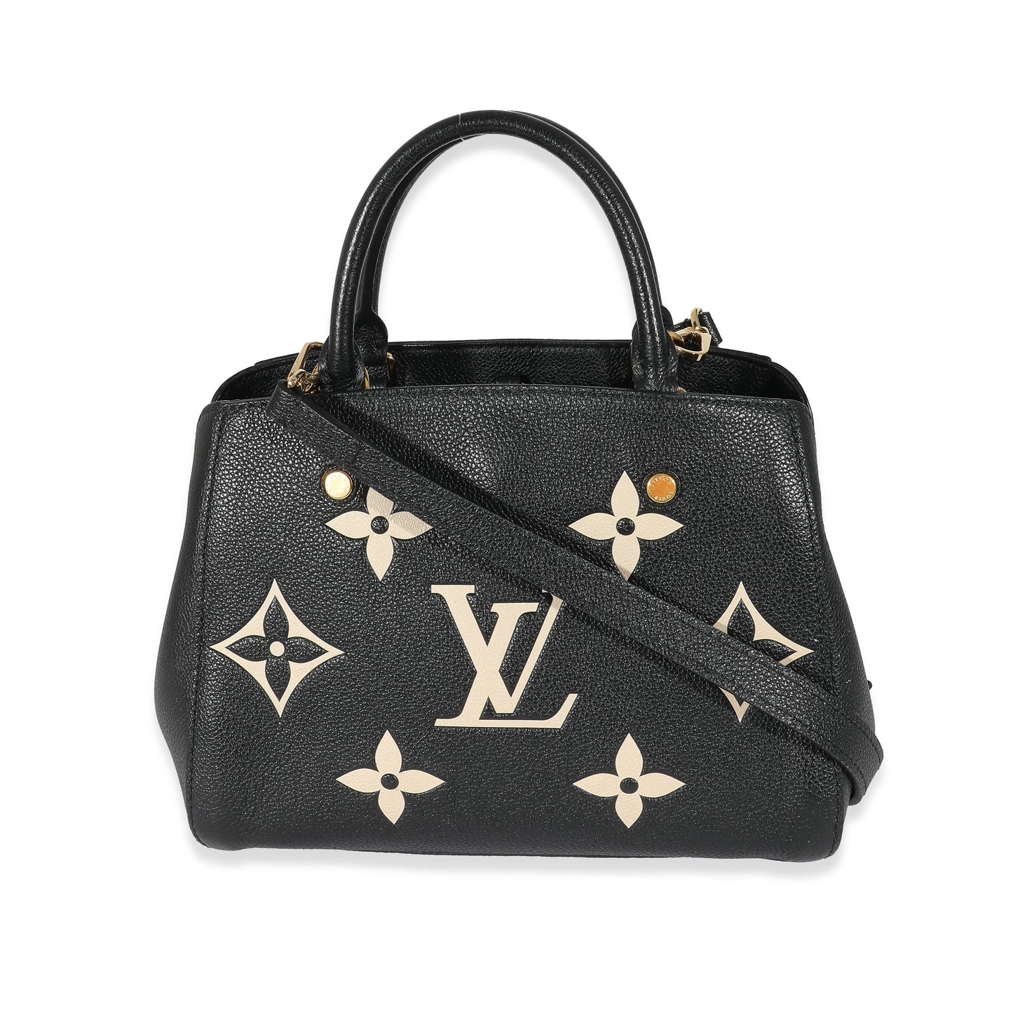 Louis Vuitton Empreinte Montaigne BB Monogram Black Beige Handbag