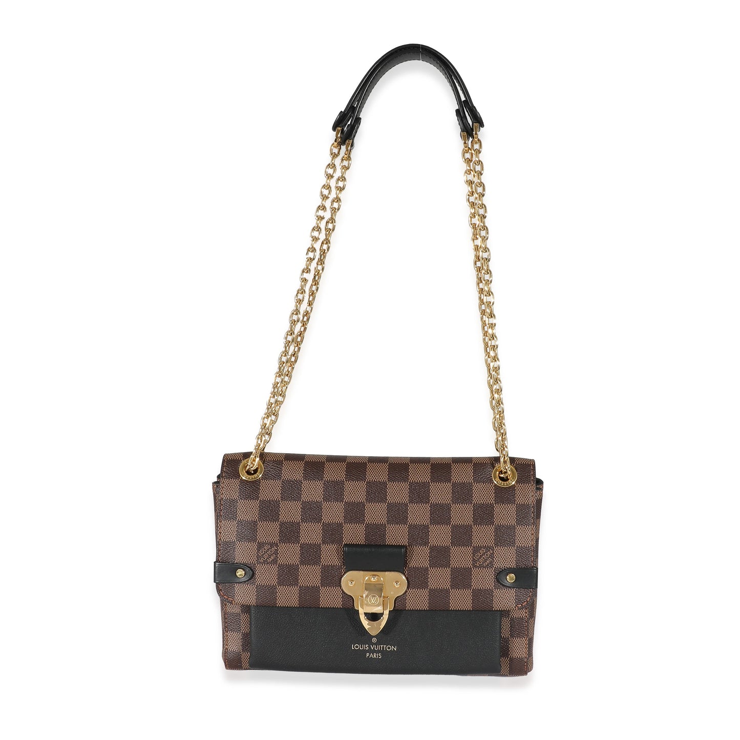 Louis Vuitton Taurillon Damier Ebene Vavin PM Canvas Black Handbag