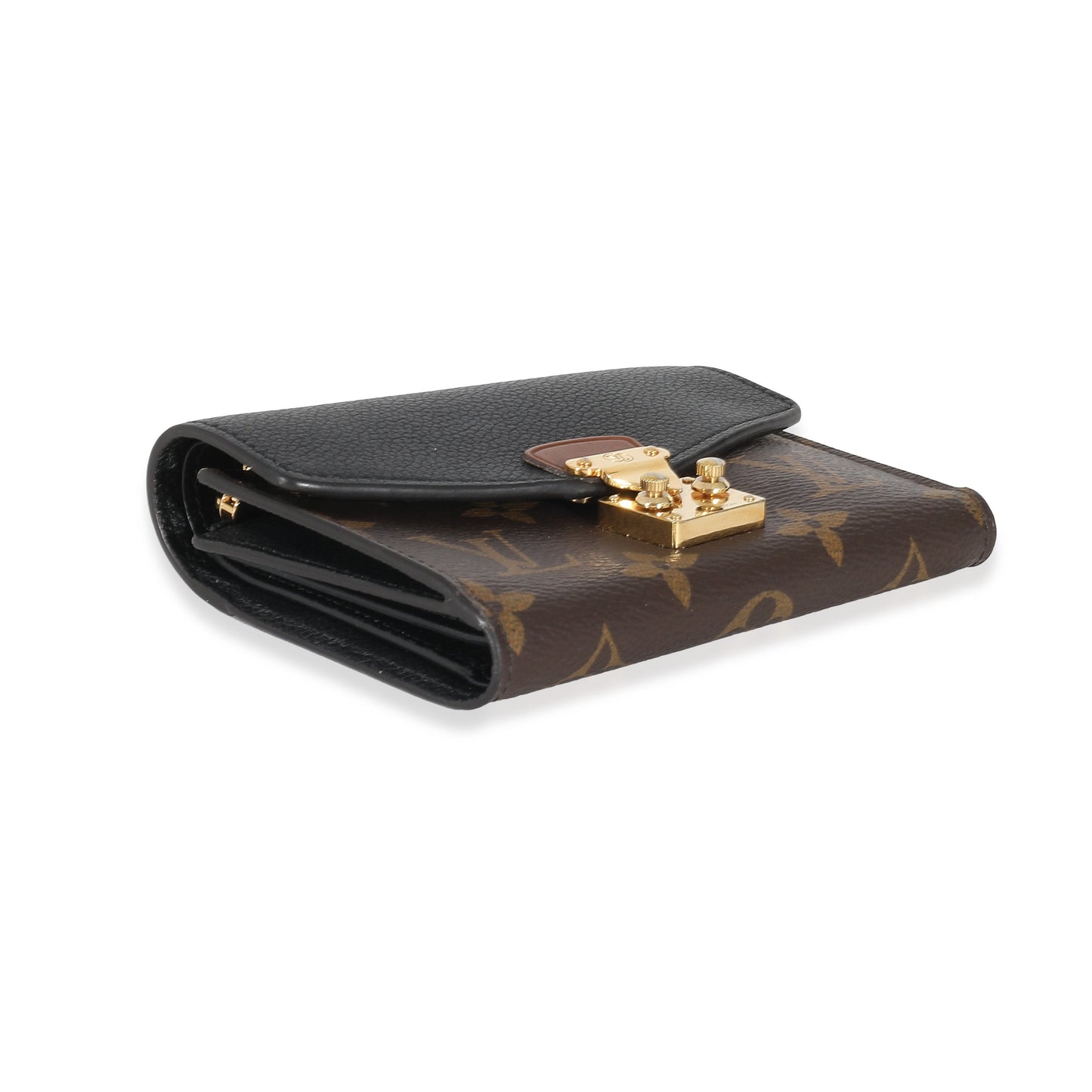 Louis Vuitton Pallas Compact NM Monogram Black Wallet Case