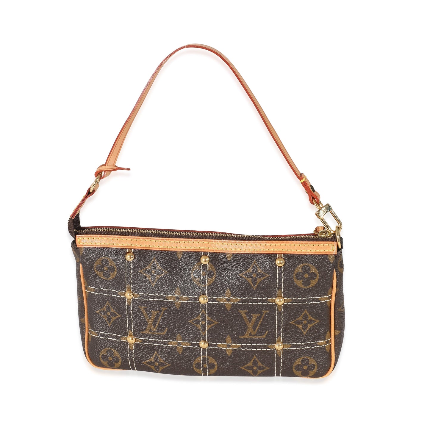 Louis Vuitton Riveting Pochette Monogram Canvas Clutch Bag