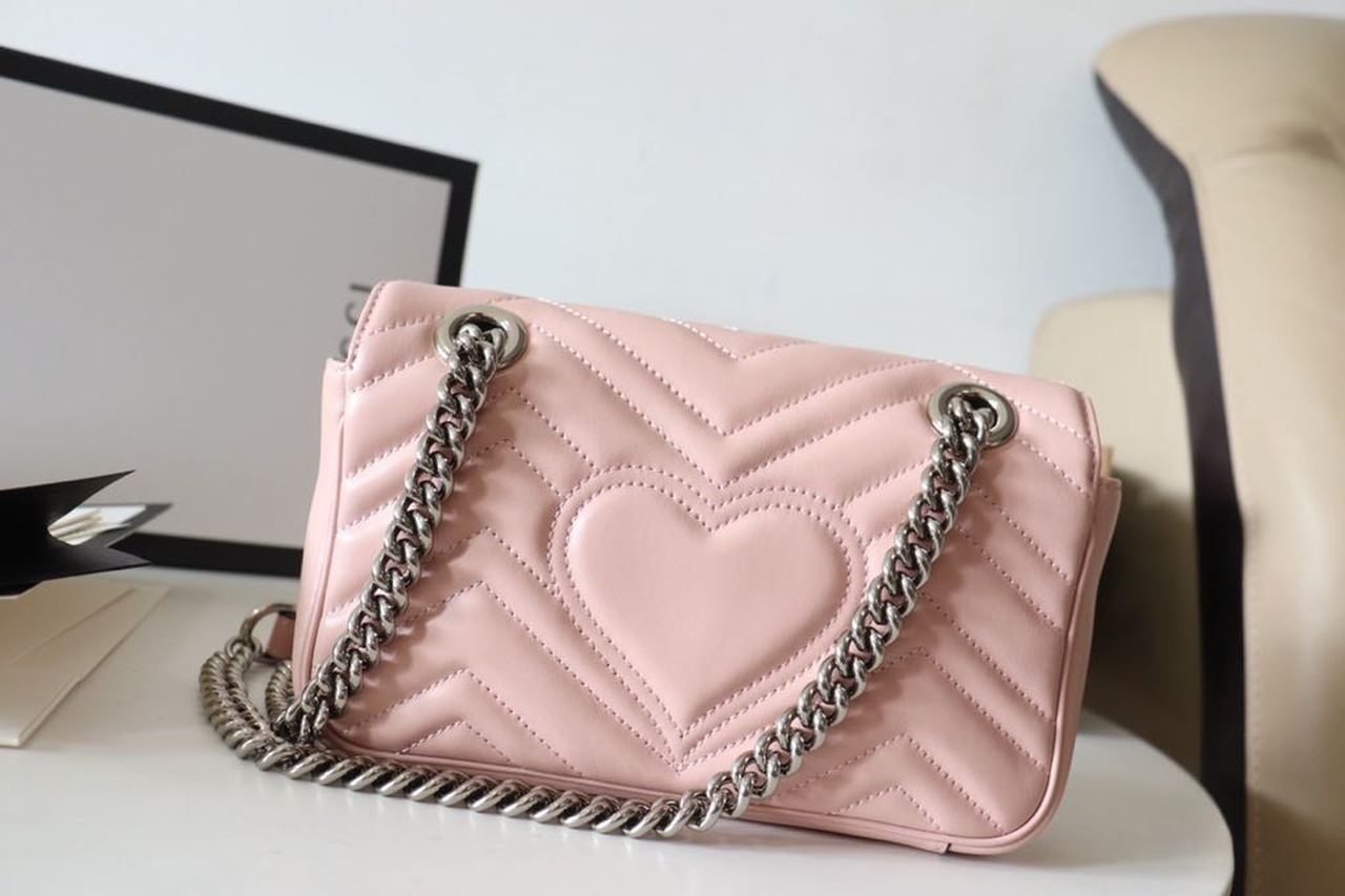 gg Marmont Matelassé Dusty Matelassé Pink Mini Bag