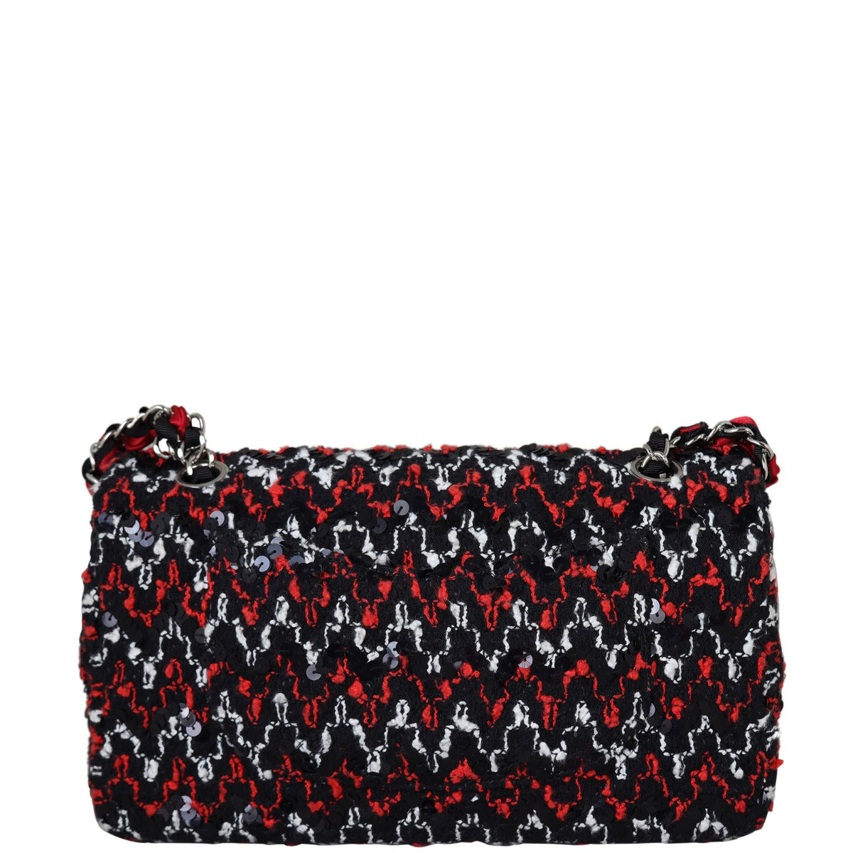 Chanel Classic Double Tweed Handbag Medium Flap Tweed Medium060323