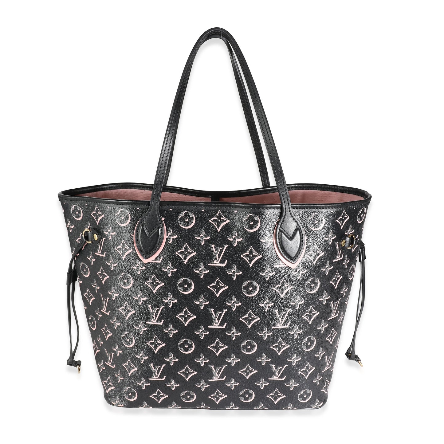 Louis Vuitton Fall You Neverfull MM Monogram Canvas Black Pink Tote Bag