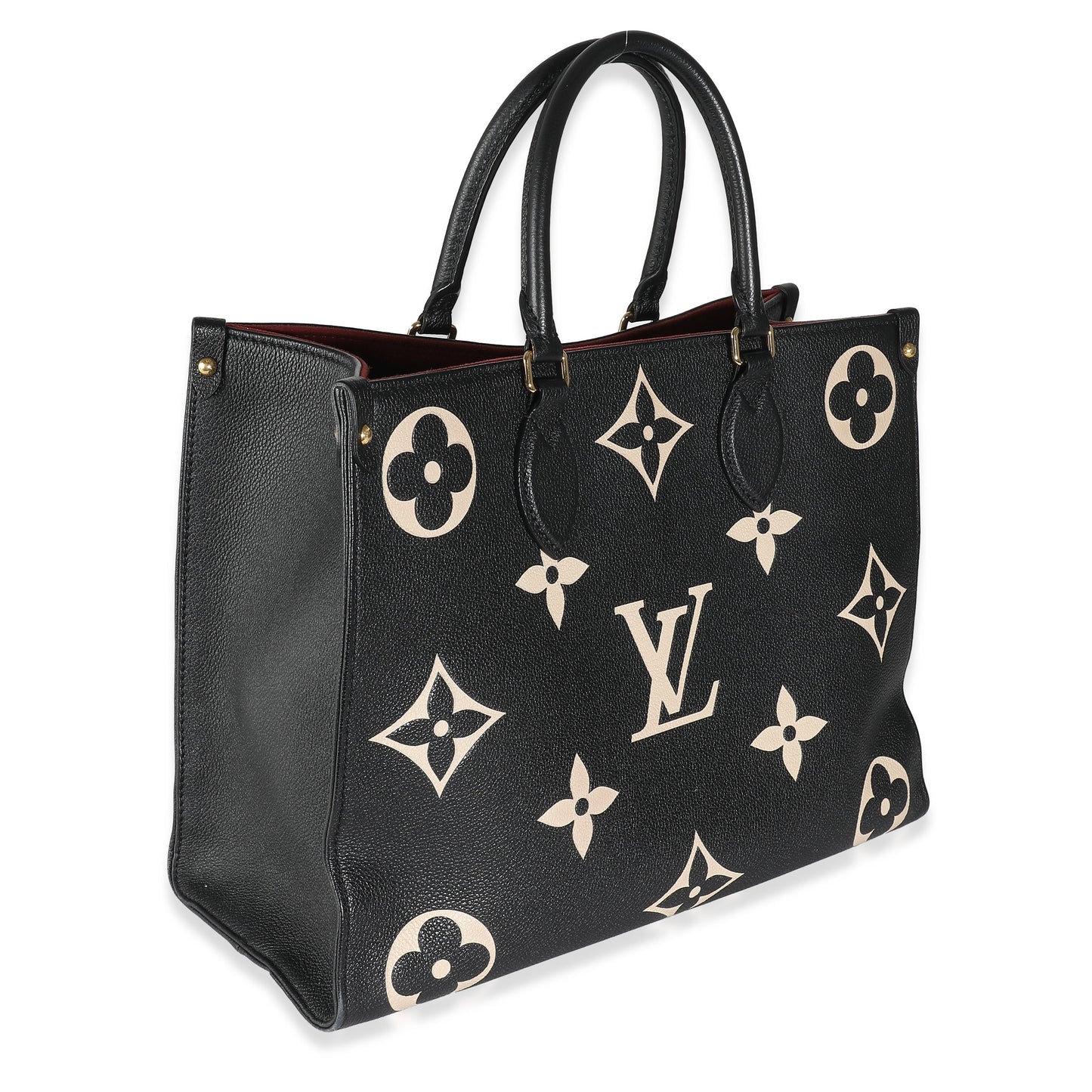 Louis Vuitton Giant Empreinte Onthego MM Monogram Black Beige Handbag