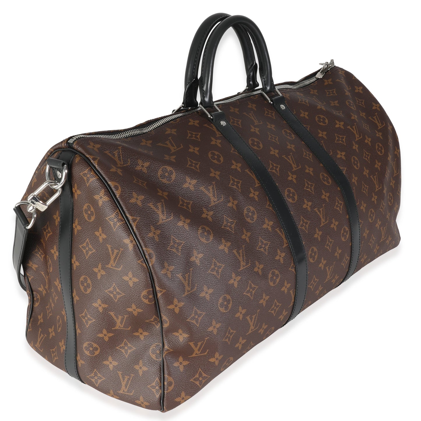 Louis Vuitton Macassar Keepall Bandouliere 55 Monogram Canvas Handbag