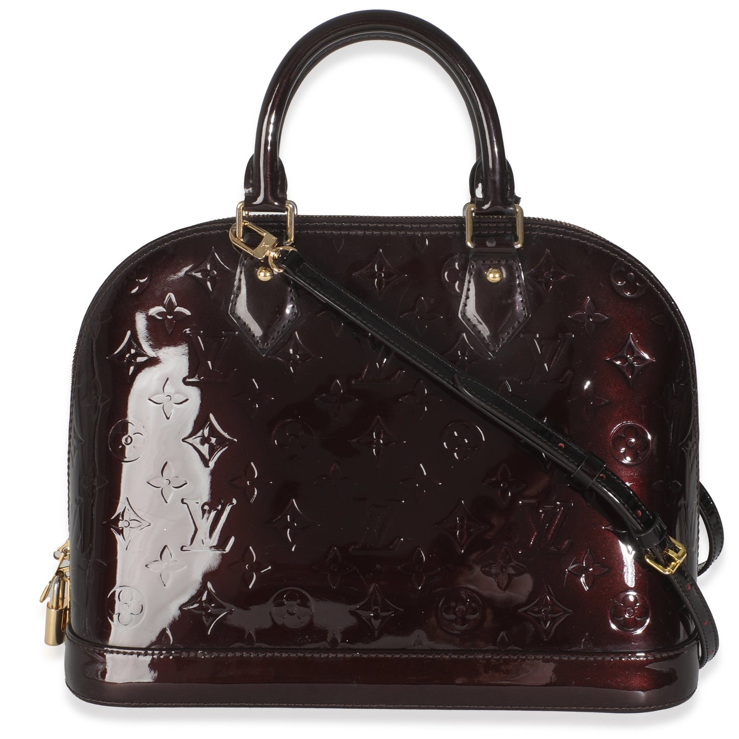 Louis Vuitton Amarante Vernis Alma PM Monogram Handbag