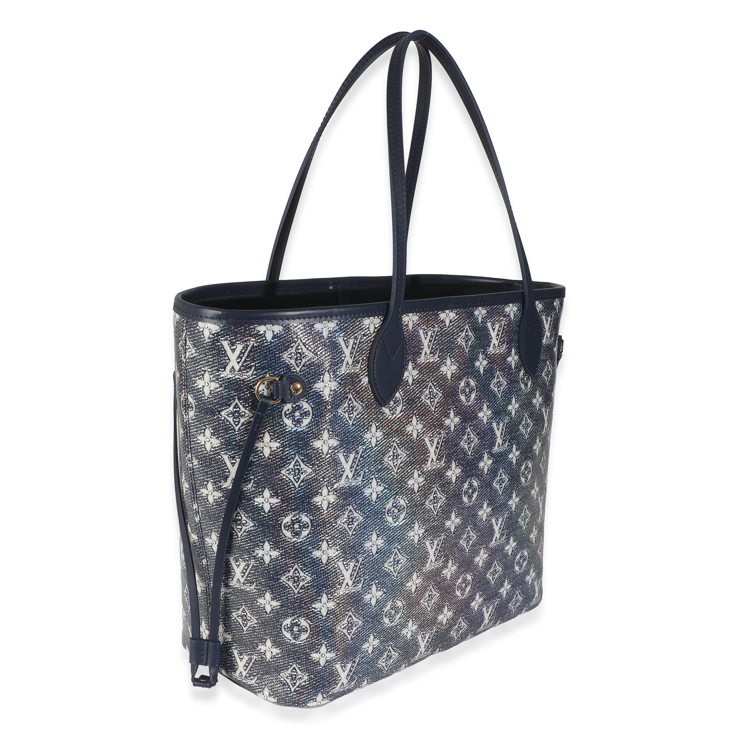 Louis Vuitton Monoglam Neverfull MM Canvas Blue Tote Bag
