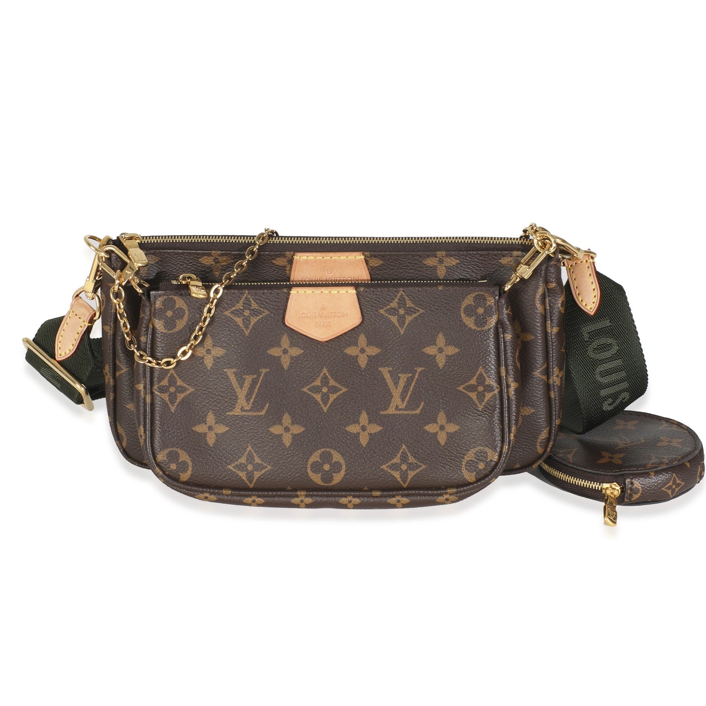 Louis Vuitton Multi Pochette Accessoires Monogram Canvas Khaki Clutch Bag 3