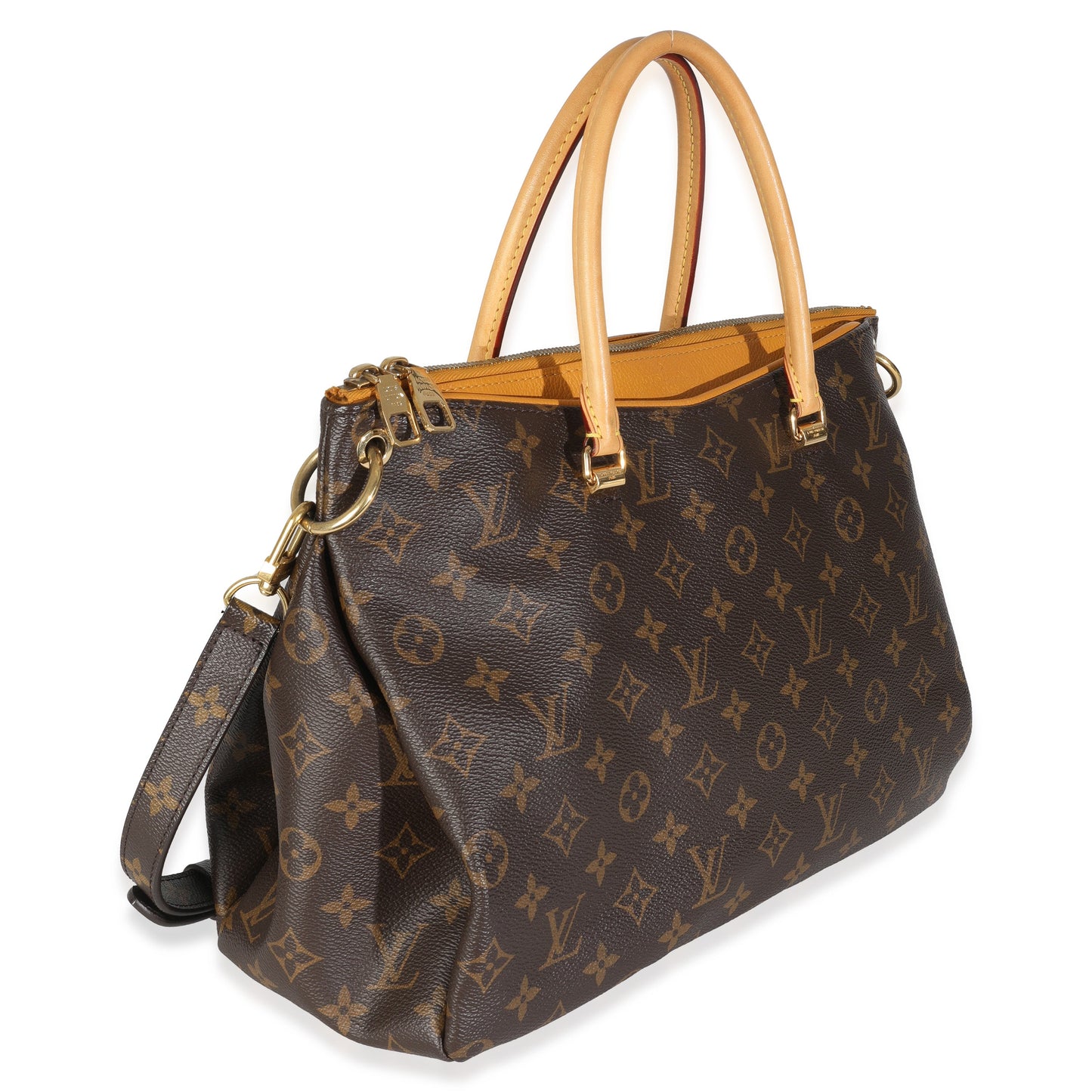 Louis Vuitton Saffron Pallas MM Monogram Canvas Handbag
