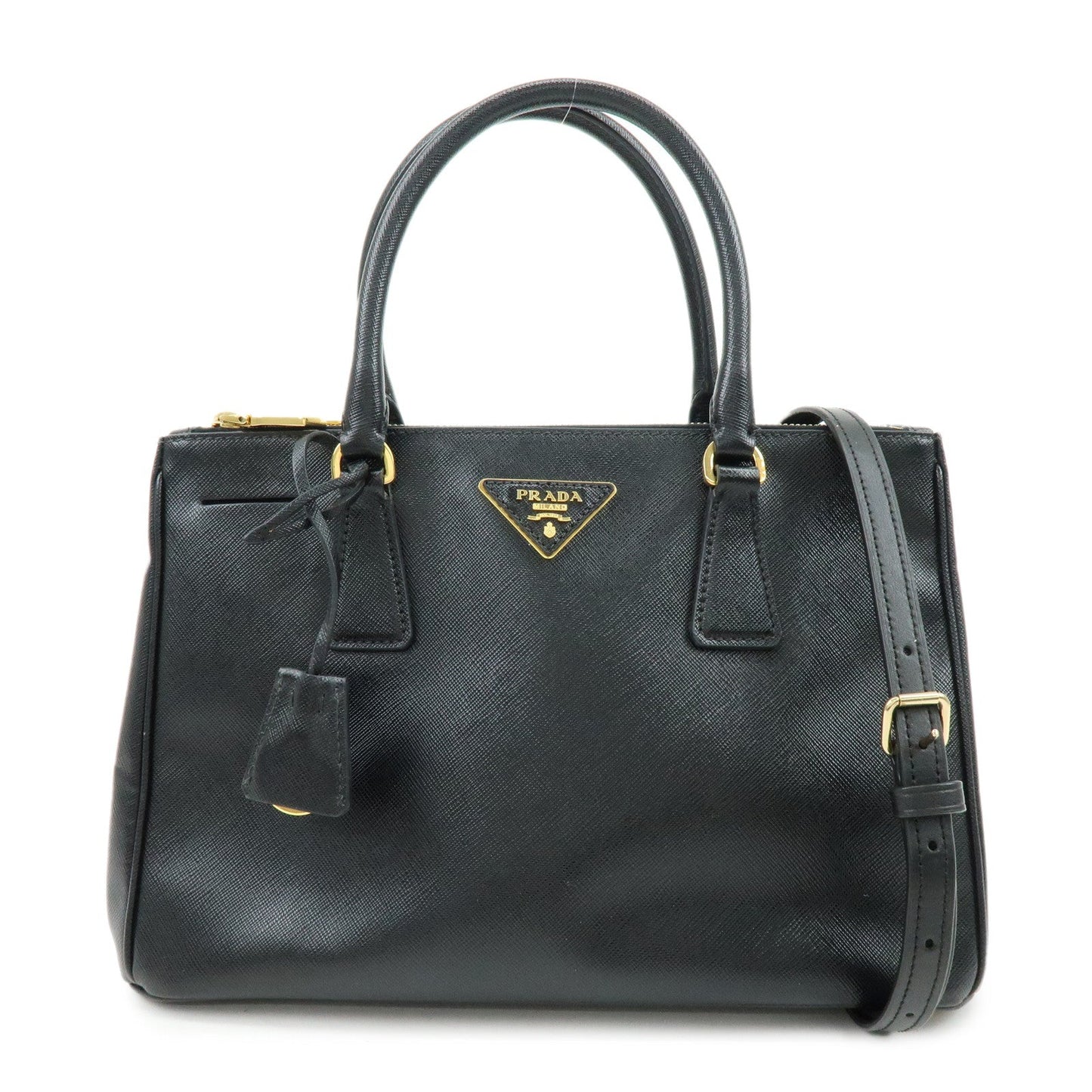 Shoulder Bag 2Way Bag Hand Bag Leather Saffiano Black